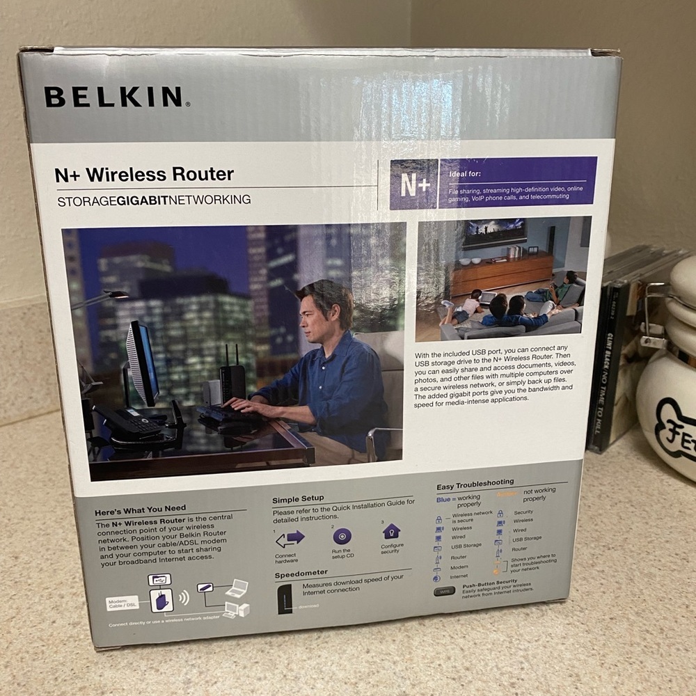 Belkin N+ Wireless Router | High-Speed Gigabit Networking | New in Box - Picture 3 of 3